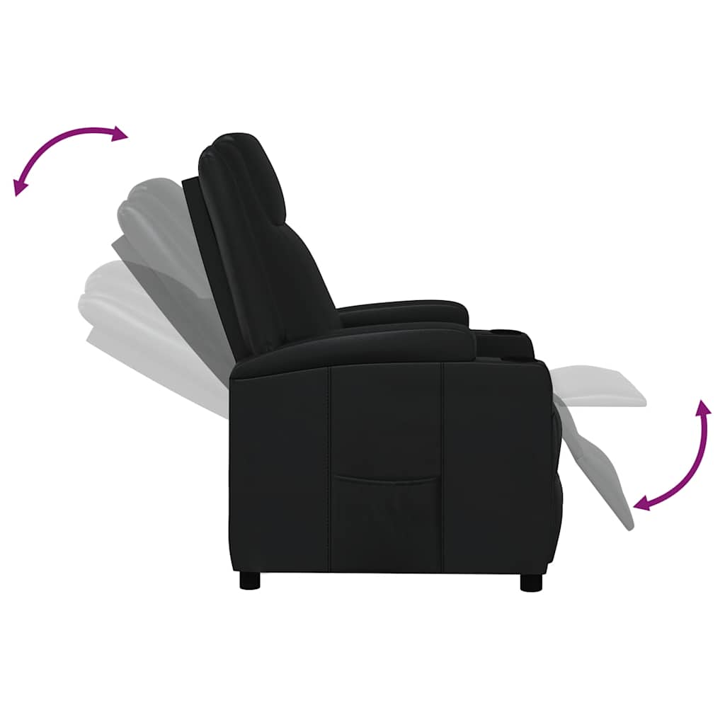 vidaXL Recliner Chair Black Faux Leather
