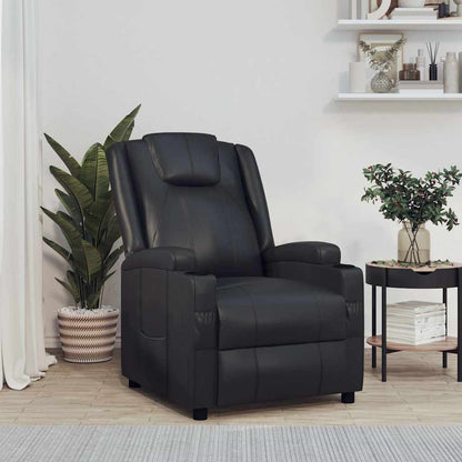 vidaXL Recliner Chair Black Faux Leather