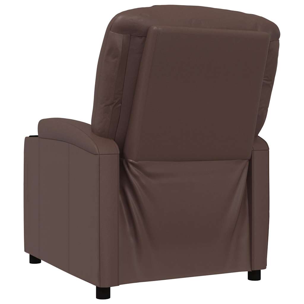 vidaXL Recliner Chair Brown Faux Leather
