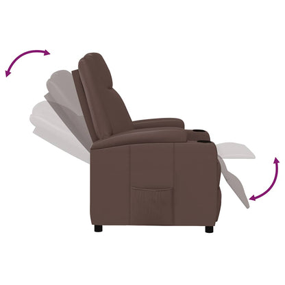 vidaXL Recliner Chair Brown Faux Leather