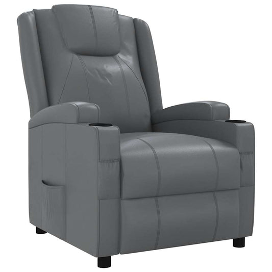 vidaXL Recliner Chair Grey Faux Leather