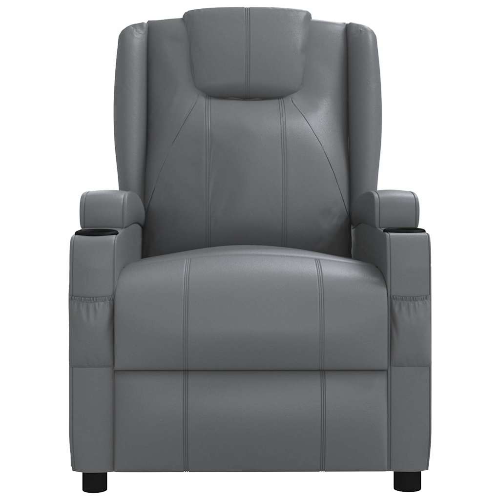 vidaXL Recliner Chair Grey Faux Leather