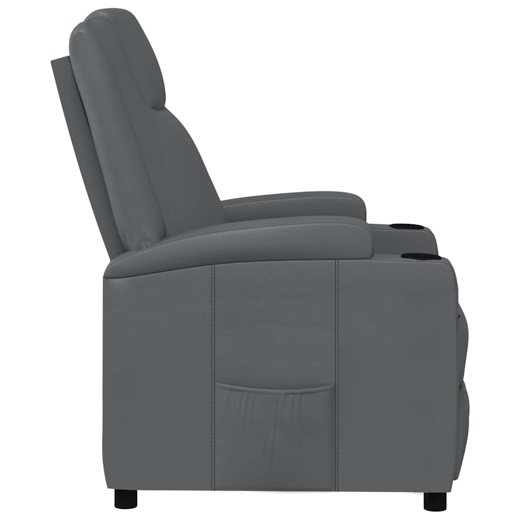 vidaXL Recliner Chair Grey Faux Leather