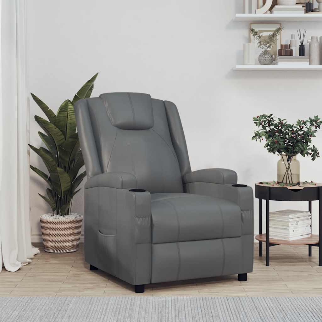 vidaXL Recliner Chair Grey Faux Leather