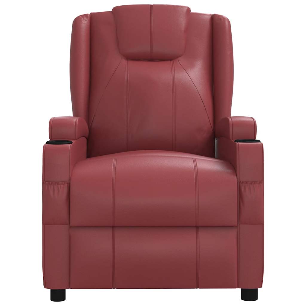 vidaXL Recliner Chair Wine Red Faux Leather