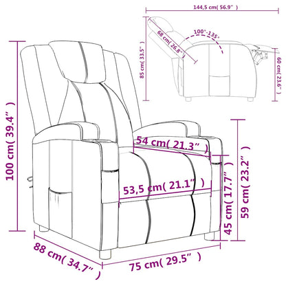 vidaXL Recliner Chair Cappuccino Faux Leather