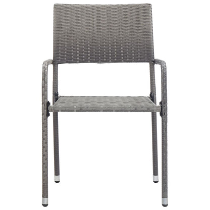 vidaXL Garden Dining Chair | Set of 6 | Grey | PE rattan, steel | Standard