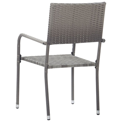vidaXL Garden Dining Chair | Set of 6 | Grey | PE rattan, steel | Standard