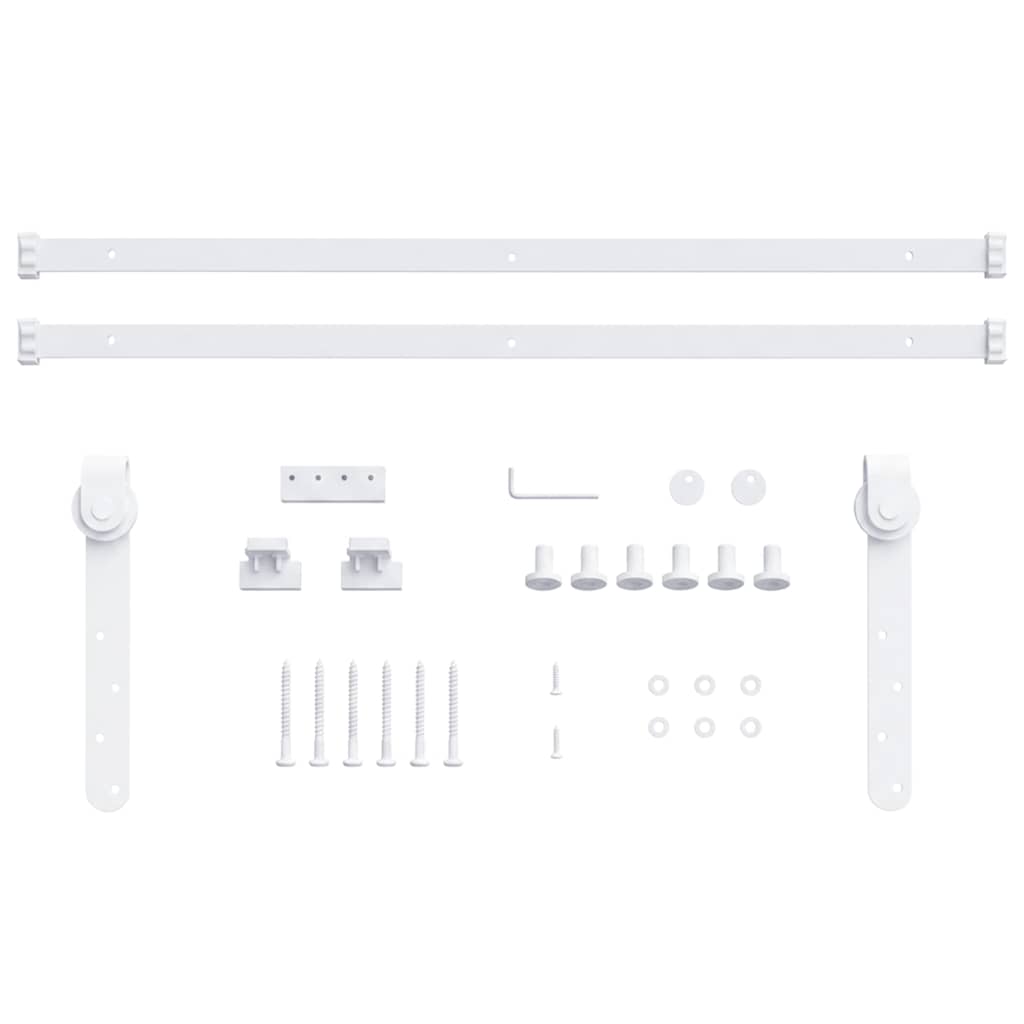 vidaXL Mini Sliding Cabinet Door Kit Carbon Steel White 183 cm
