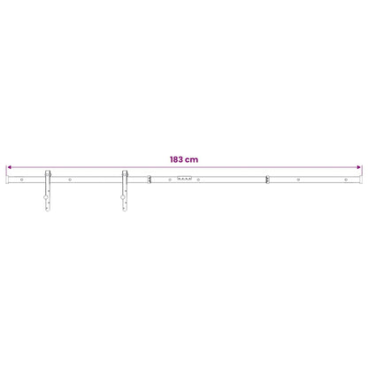 vidaXL Mini Sliding Cabinet Door Kit Carbon Steel White 183 cm