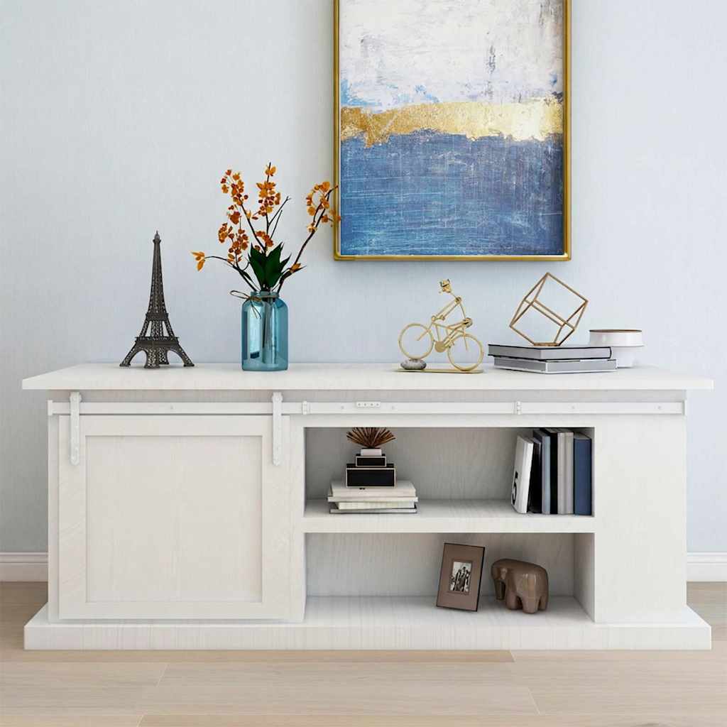 vidaXL Mini Sliding Cabinet Door Kit Carbon Steel White 183 cm