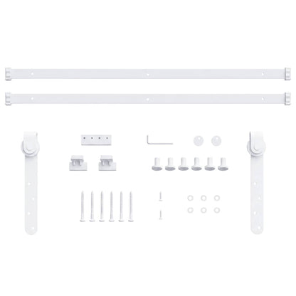 vidaXL Mini Sliding Cabinet Door Kit Carbon Steel White 200 cm