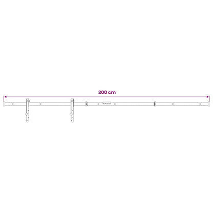 vidaXL Mini Sliding Cabinet Door Kit Carbon Steel White 200 cm