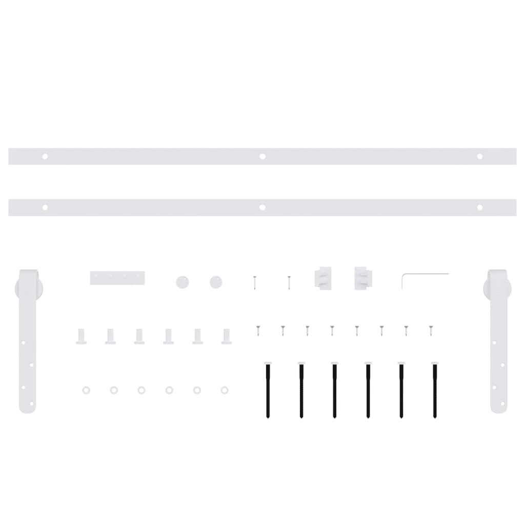 vidaXL Mini Sliding Cabinet Door Kit Carbon Steel White 152 cm