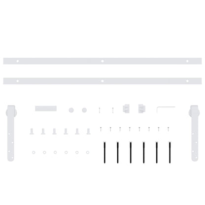 vidaXL Mini Sliding Cabinet Door Kit Carbon Steel White 152 cm