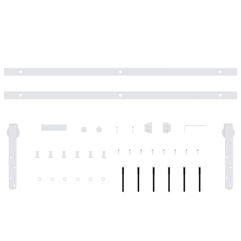 vidaXL Mini Sliding Cabinet Door Kit Carbon Steel White 122 cm