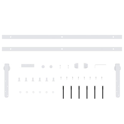 vidaXL Mini Sliding Cabinet Door Kit Carbon Steel White 122 cm