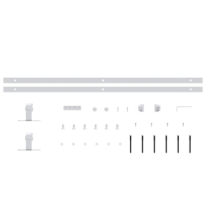 vidaXL Mini Sliding Cabinet Door Kit Carbon Steel White 183 cm