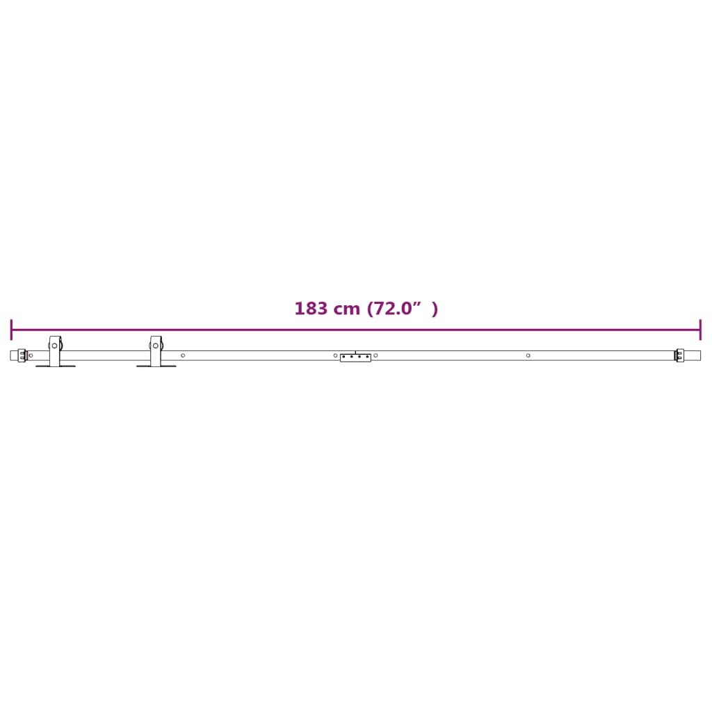 vidaXL Mini Sliding Cabinet Door Kit Carbon Steel White 183 cm