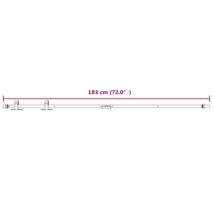 vidaXL Mini Sliding Cabinet Door Kit Carbon Steel White 183 cm