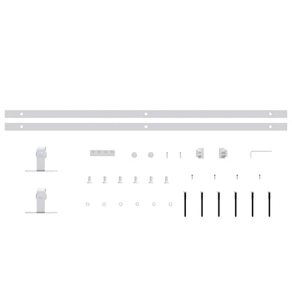 vidaXL Mini Sliding Cabinet Door Kit Carbon Steel White 200 cm