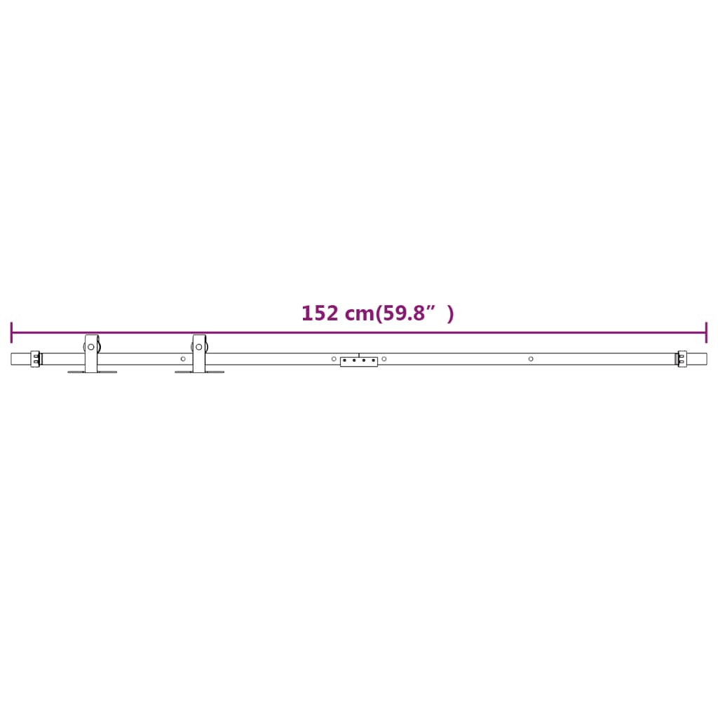 vidaXL Mini Sliding Cabinet Door Kit Carbon Steel White 152 cm
