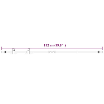 vidaXL Mini Sliding Cabinet Door Kit Carbon Steel White 152 cm