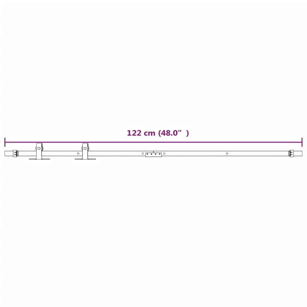 vidaXL Mini Sliding Cabinet Door Kit Carbon Steel White 122 cm