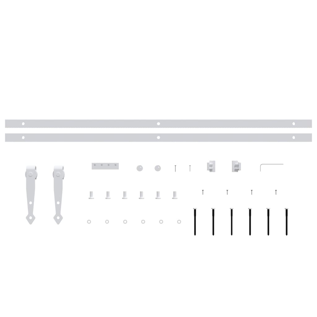 vidaXL Mini Sliding Cabinet Door Kit Carbon Steel White 183 cm