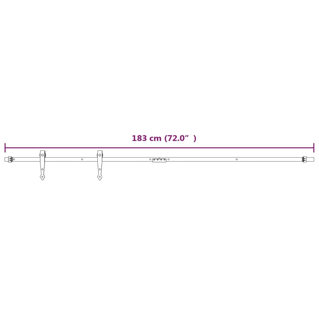 vidaXL Mini Sliding Cabinet Door Kit Carbon Steel White 183 cm