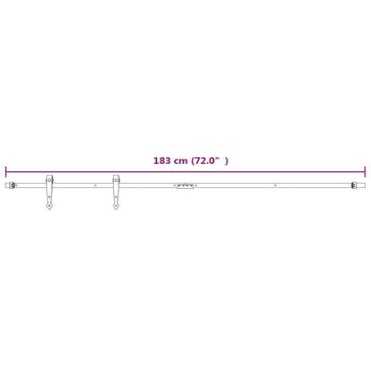 vidaXL Mini Sliding Cabinet Door Kit Carbon Steel White 183 cm