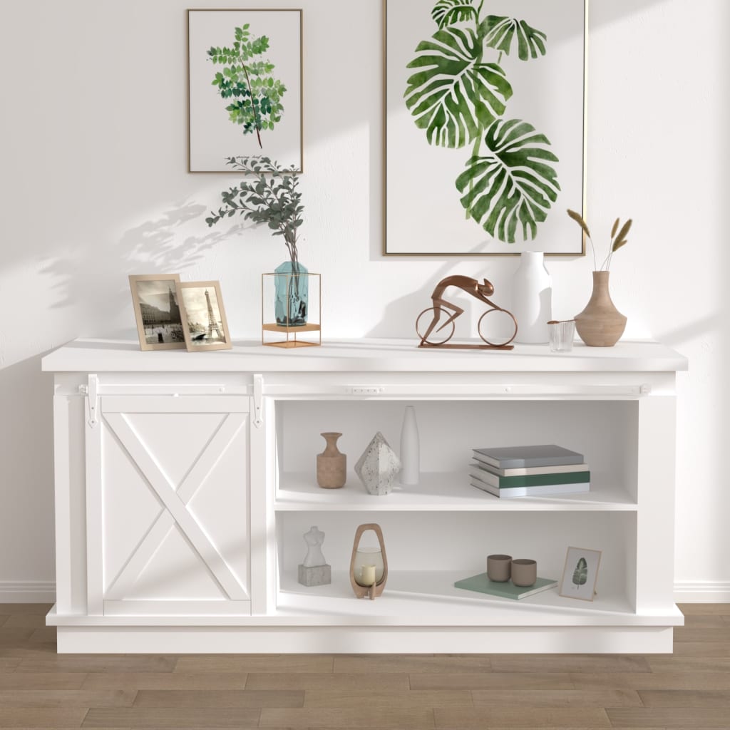 vidaXL Mini Sliding Cabinet Door Kit Carbon Steel White 183 cm