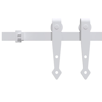 vidaXL Mini Sliding Cabinet Door Kit Carbon Steel White 200 cm