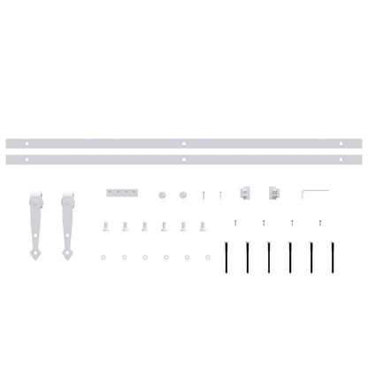 vidaXL Mini Sliding Cabinet Door Kit Carbon Steel White 200 cm
