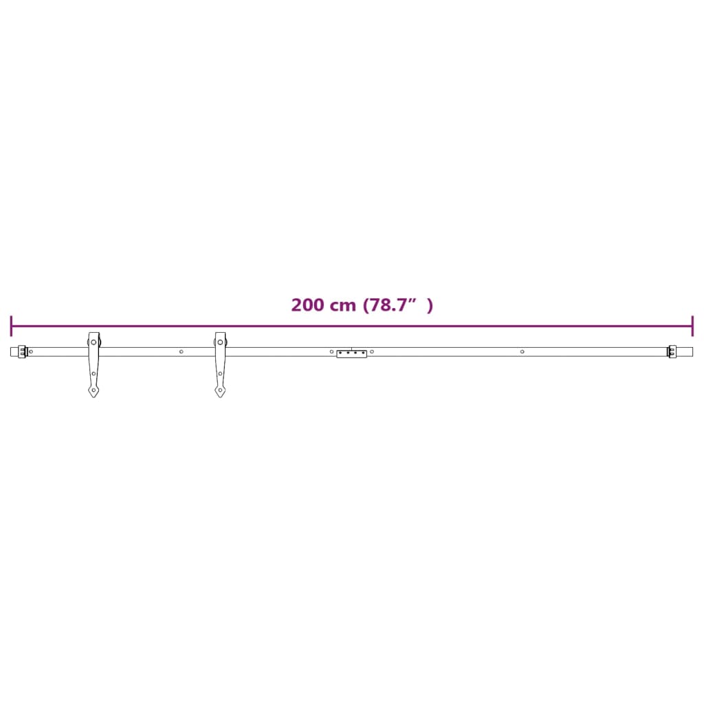 vidaXL Mini Sliding Cabinet Door Kit Carbon Steel White 200 cm