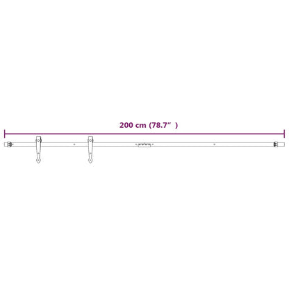 vidaXL Mini Sliding Cabinet Door Kit Carbon Steel White 200 cm