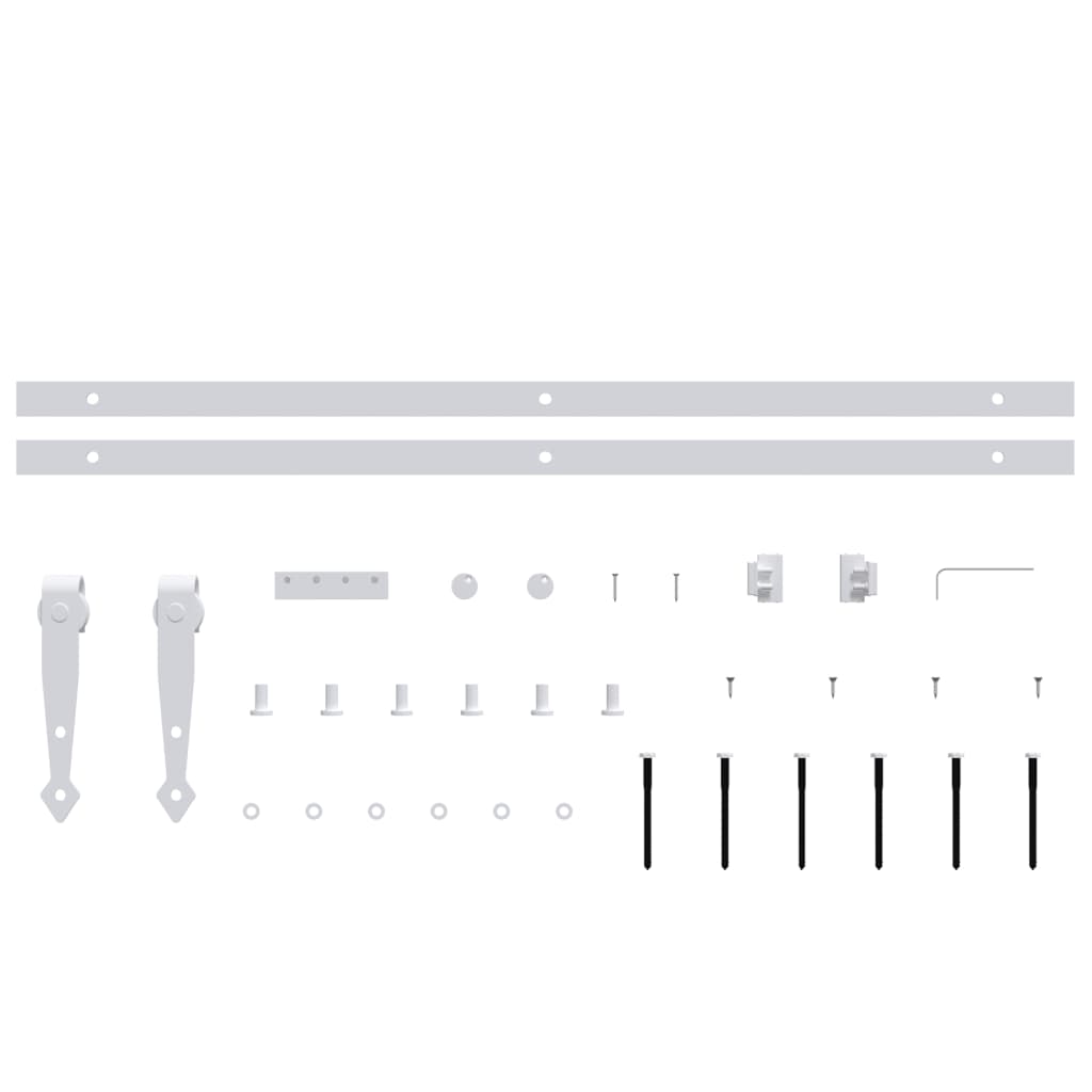 vidaXL Mini Sliding Cabinet Door Kit Carbon Steel White 152 cm