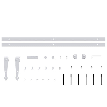 vidaXL Mini Sliding Cabinet Door Kit Carbon Steel White 152 cm
