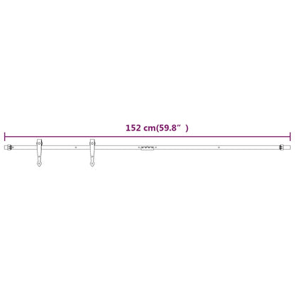 vidaXL Mini Sliding Cabinet Door Kit Carbon Steel White 152 cm