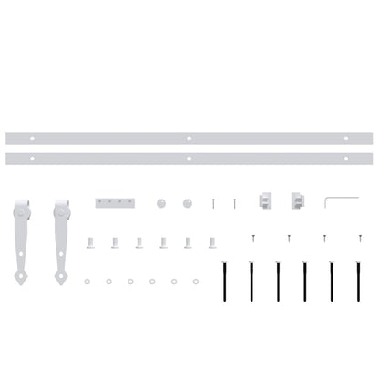 vidaXL Mini Sliding Cabinet Door Kit Carbon Steel White 122 cm