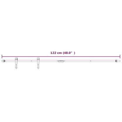 vidaXL Mini Sliding Cabinet Door Kit Carbon Steel White 122 cm