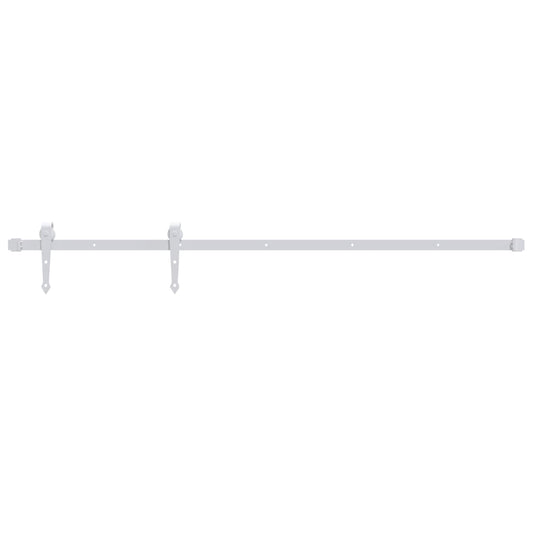 151702 vidaXL Sliding Door Hardware Kit 200 cm Steel White