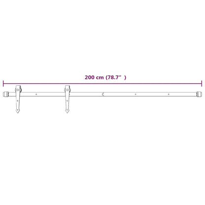 vidaXL Sliding Door Hardware Kit 200 cm Steel White