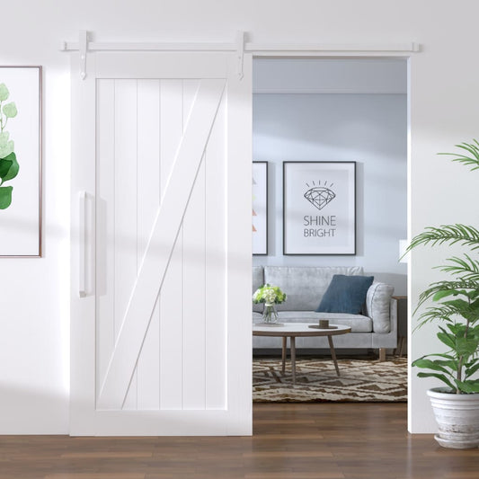 151702 vidaXL Sliding Door Hardware Kit 200 cm Steel White