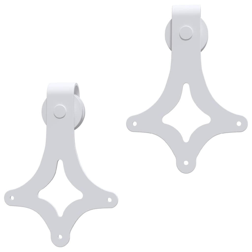 vidaXL Sliding Door Hardware Kit 183 cm Steel White