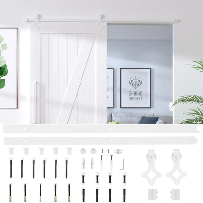 vidaXL Sliding Door Hardware Kit 183 cm Steel White