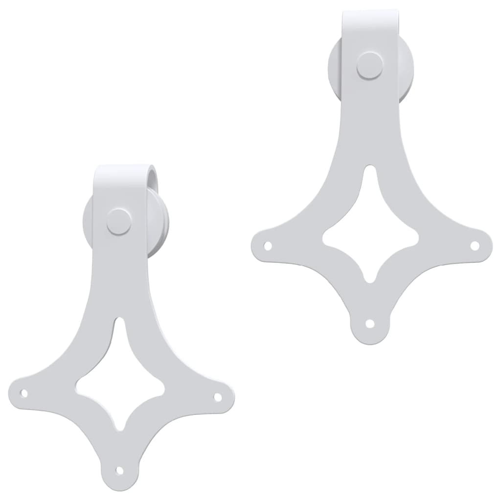 vidaXL Sliding Door Hardware Kit 200 cm Steel White