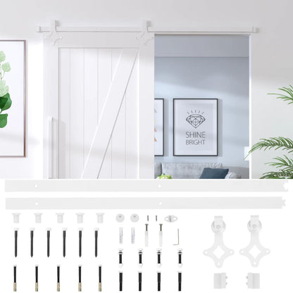 vidaXL Sliding Door Hardware Kit 200 cm Steel White