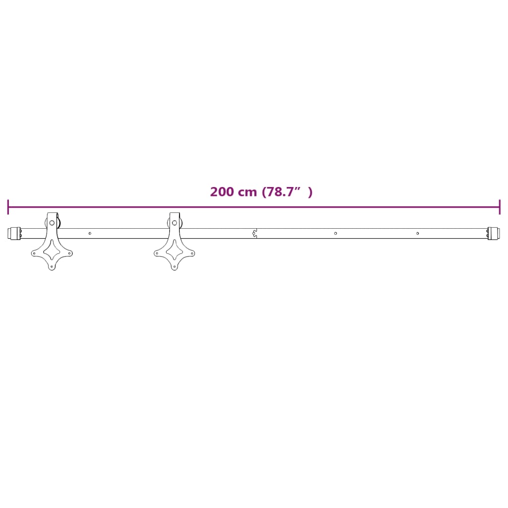 vidaXL Sliding Door Hardware Kit 200 cm Steel White