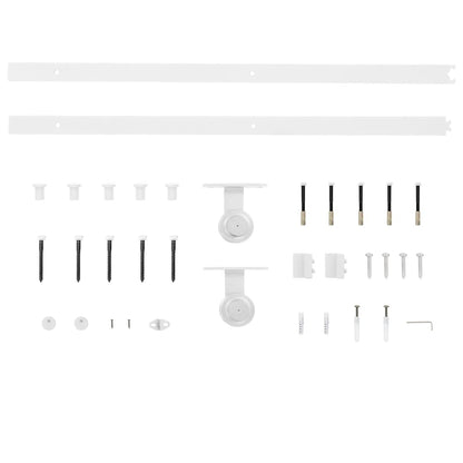 vidaXL Sliding Door Hardware Kit 183 cm Steel White